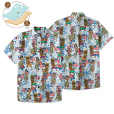 Tiki Mask Hula Dance Independence Day of USA - Cotton Hawaii Shirt